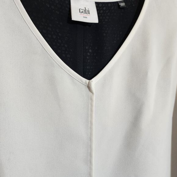 CAbi Domino sleeveless split back lace mesh under lay tank top womans sz S 3076 - Picture 12 of 12